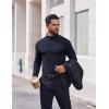 imageCOOFANDY Mens Casual Slim Fit Basic Tops Knitted Lightweight Turtleneck Pullover SweaterNavy