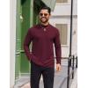 imageCOOFANDY Mens Casual Slim Fit Basic Tops Knitted Lightweight Turtleneck Pullover SweaterRed