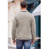 imageCOOFANDY Mens Casual Slim Fit Pullover Sweater Knitted Thermal SweatshirtLight Khaki