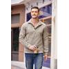imageCOOFANDY Mens Casual Slim Fit Pullover Sweater Knitted Thermal SweatshirtLight Khaki