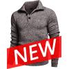 imageCOOFANDY Mens Casual Slim Fit Pullover Sweater Knitted Thermal SweatshirtPale Grey