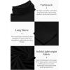imageCOOFANDY Mens Casual Slim Fit Turtleneck T Shirts Lightweight Basic Cotton Pullovers01black