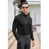 imageCOOFANDY Mens Casual Slim Fit Turtleneck T Shirts Lightweight Basic Cotton Pullovers01black
