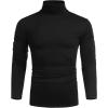 imageCOOFANDY Mens Casual Slim Fit Turtleneck T Shirts Lightweight Basic Cotton Pullovers01black