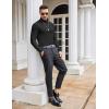 imageCOOFANDY Mens Casual Slim Fit Turtleneck T Shirts Lightweight Basic Cotton Pullovers01black