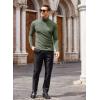 imageCOOFANDY Mens Casual Slim Fit Turtleneck T Shirts Lightweight Basic Cotton PulloversArmy Green