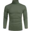 imageCOOFANDY Mens Casual Slim Fit Turtleneck T Shirts Lightweight Basic Cotton PulloversArmy Green