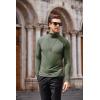 imageCOOFANDY Mens Casual Slim Fit Turtleneck T Shirts Lightweight Basic Cotton PulloversArmy Green