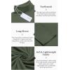 imageCOOFANDY Mens Casual Slim Fit Turtleneck T Shirts Lightweight Basic Cotton PulloversArmy Green