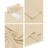imageCOOFANDY Mens Casual Slim Fit Turtleneck T Shirts Lightweight Basic Cotton PulloversBeige