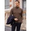 imageCOOFANDY Mens Casual Slim Fit Turtleneck T Shirts Lightweight Basic Cotton PulloversBrown