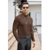 imageCOOFANDY Mens Casual Slim Fit Turtleneck T Shirts Lightweight Basic Cotton PulloversBrown