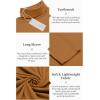 imageCOOFANDY Mens Casual Slim Fit Turtleneck T Shirts Lightweight Basic Cotton PulloversCaramel
