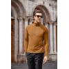 imageCOOFANDY Mens Casual Slim Fit Turtleneck T Shirts Lightweight Basic Cotton PulloversCaramel