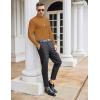 imageCOOFANDY Mens Casual Slim Fit Turtleneck T Shirts Lightweight Basic Cotton PulloversCaramel