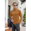 imageCOOFANDY Mens Casual Slim Fit Turtleneck T Shirts Lightweight Basic Cotton PulloversCaramel