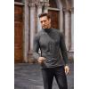 imageCOOFANDY Mens Casual Slim Fit Turtleneck T Shirts Lightweight Basic Cotton PulloversDark Grey
