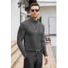 imageCOOFANDY Mens Casual Slim Fit Turtleneck T Shirts Lightweight Basic Cotton PulloversDark Grey