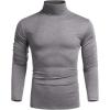 imageCOOFANDY Mens Casual Slim Fit Turtleneck T Shirts Lightweight Basic Cotton PulloversGrey