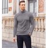 imageCOOFANDY Mens Casual Slim Fit Turtleneck T Shirts Lightweight Basic Cotton PulloversGrey