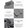 imageCOOFANDY Mens Casual Slim Fit Turtleneck T Shirts Lightweight Basic Cotton PulloversGrey
