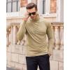 imageCOOFANDY Mens Casual Slim Fit Turtleneck T Shirts Lightweight Basic Cotton PulloversKhaki