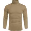 imageCOOFANDY Mens Casual Slim Fit Turtleneck T Shirts Lightweight Basic Cotton PulloversKhaki