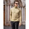 imageCOOFANDY Mens Casual Slim Fit Turtleneck T Shirts Lightweight Basic Cotton PulloversKhaki
