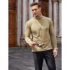 imageCOOFANDY Mens Casual Slim Fit Turtleneck T Shirts Lightweight Basic Cotton PulloversKhaki