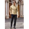 imageCOOFANDY Mens Casual Slim Fit Turtleneck T Shirts Lightweight Basic Cotton PulloversKhaki