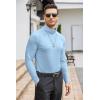 imageCOOFANDY Mens Casual Slim Fit Turtleneck T Shirts Lightweight Basic Cotton PulloversLight Blue