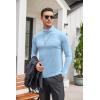 imageCOOFANDY Mens Casual Slim Fit Turtleneck T Shirts Lightweight Basic Cotton PulloversLight Blue