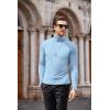 imageCOOFANDY Mens Casual Slim Fit Turtleneck T Shirts Lightweight Basic Cotton PulloversLight Blue