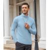 imageCOOFANDY Mens Casual Slim Fit Turtleneck T Shirts Lightweight Basic Cotton PulloversLight Blue