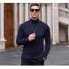 imageCOOFANDY Mens Casual Slim Fit Turtleneck T Shirts Lightweight Basic Cotton PulloversNavy Blue