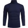 imageCOOFANDY Mens Casual Slim Fit Turtleneck T Shirts Lightweight Basic Cotton PulloversNavy Blue