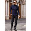 imageCOOFANDY Mens Casual Slim Fit Turtleneck T Shirts Lightweight Basic Cotton PulloversNavy Blue
