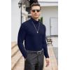 imageCOOFANDY Mens Casual Slim Fit Turtleneck T Shirts Lightweight Basic Cotton PulloversNavy Blue