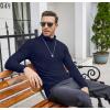 imageCOOFANDY Mens Casual Slim Fit Turtleneck T Shirts Lightweight Basic Cotton PulloversNavy Blue