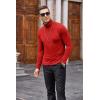 imageCOOFANDY Mens Casual Slim Fit Turtleneck T Shirts Lightweight Basic Cotton PulloversRed