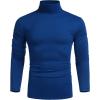 imageCOOFANDY Mens Casual Slim Fit Turtleneck T Shirts Lightweight Basic Cotton PulloversRoyal Blue