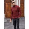 imageCOOFANDY Mens Casual Slim Fit Turtleneck T Shirts Lightweight Basic Cotton PulloversWine Red