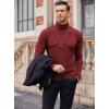 imageCOOFANDY Mens Casual Slim Fit Turtleneck T Shirts Lightweight Basic Cotton PulloversWine Red