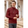 imageCOOFANDY Mens Casual Slim Fit Turtleneck T Shirts Lightweight Basic Cotton PulloversWine Red