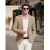 imageCOOFANDY Mens Casual Sport Coat Blazer Two Buttons Knit Lightweight Suit JacketsKhaki