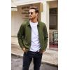 imageCOOFANDY Mens Casual Suede Bomber Jacket Lightweight Full Zip Up Jackets Vintage Faux Leather JacketArmy Green