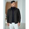 imageCOOFANDY Mens Casual Suede Bomber Jacket Lightweight Full Zip Up Jackets Vintage Faux Leather JacketBlack