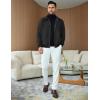 imageCOOFANDY Mens Casual Suede Bomber Jacket Lightweight Full Zip Up Jackets Vintage Faux Leather JacketBlack