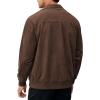 imageCOOFANDY Mens Casual Suede Bomber Jacket Lightweight Full Zip Up Jackets Vintage Faux Leather JacketBrown