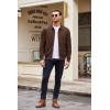 imageCOOFANDY Mens Casual Suede Bomber Jacket Lightweight Full Zip Up Jackets Vintage Faux Leather JacketBrown